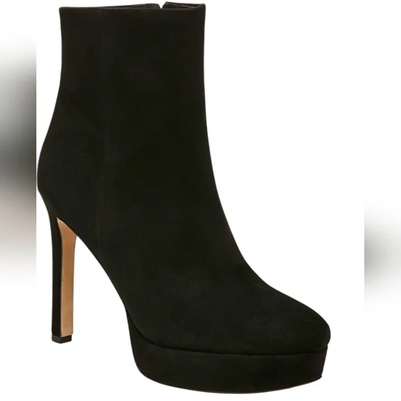Veronica Beard Dali Black Suede Platform Ankle Boots...Size 8.5